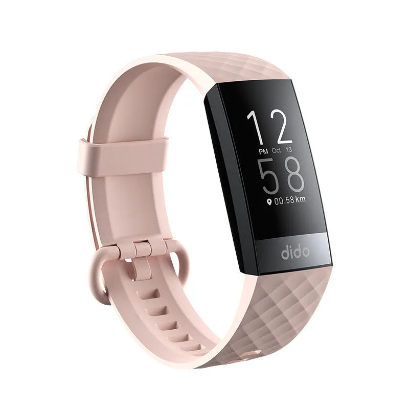 Y6 Black smart bracelet with 1.1-inch screen on wrist, showing health metrics display