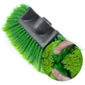 Yellow car wash brush with removable four-section rod and flow-through brush head design