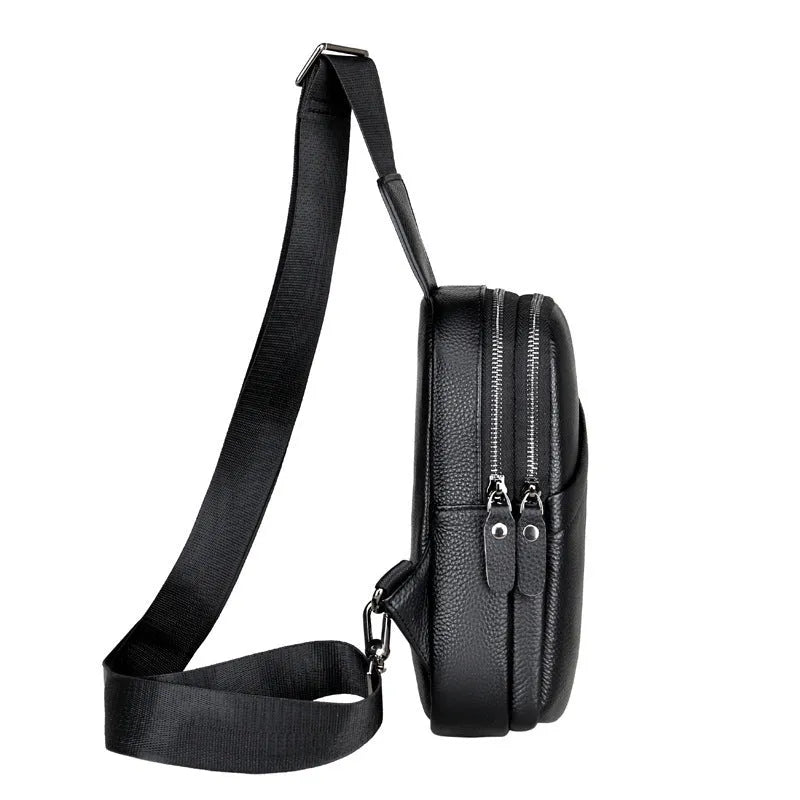 Men's genuine leather crossbody shoulder bag in urban simplicity style