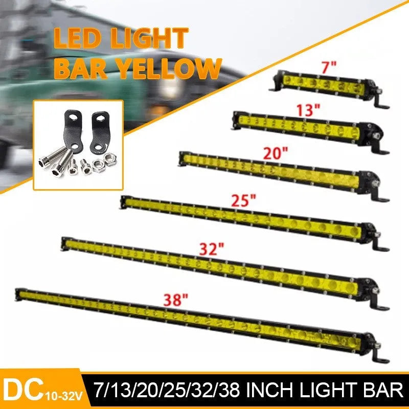 25 inch single row aluminium LED light bar with mounting brackets for vehicles