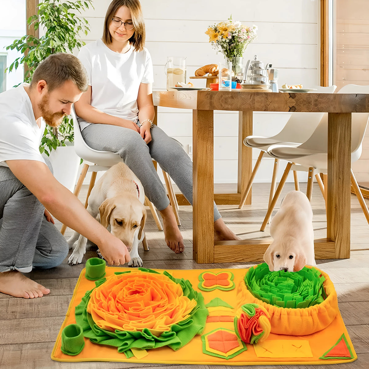 Polar fleece pet sniffing pad 85x50cm with free ball for interactive dog puzzle play