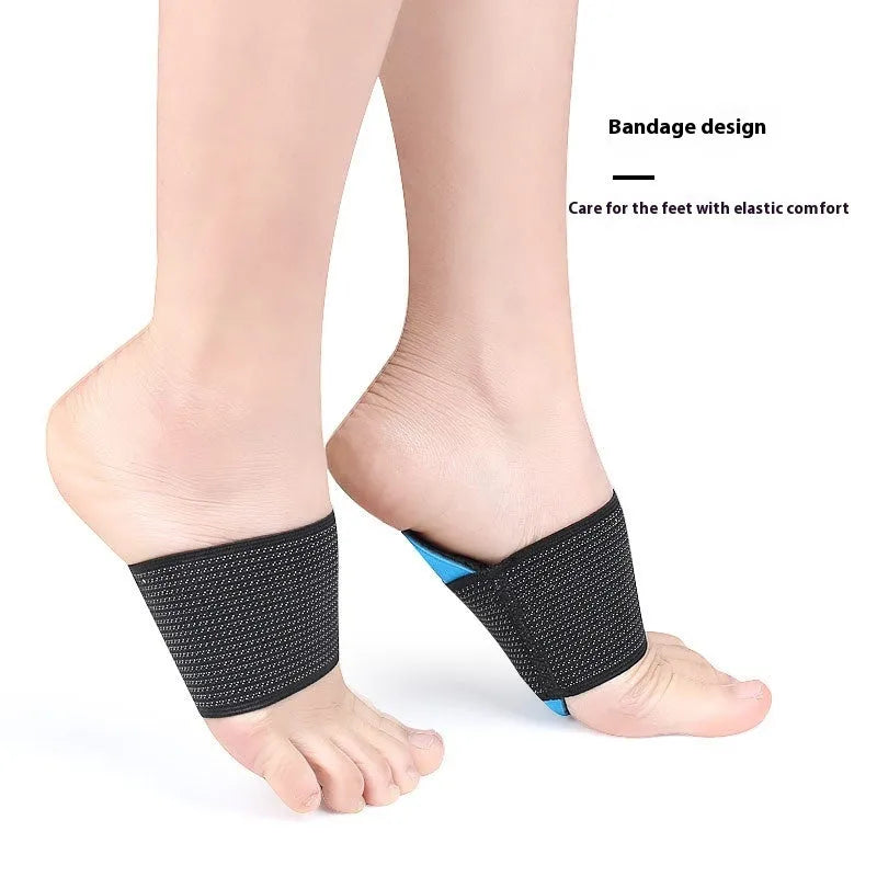 Blue elastic bandage foot pad for arch support, adult and children sizes available