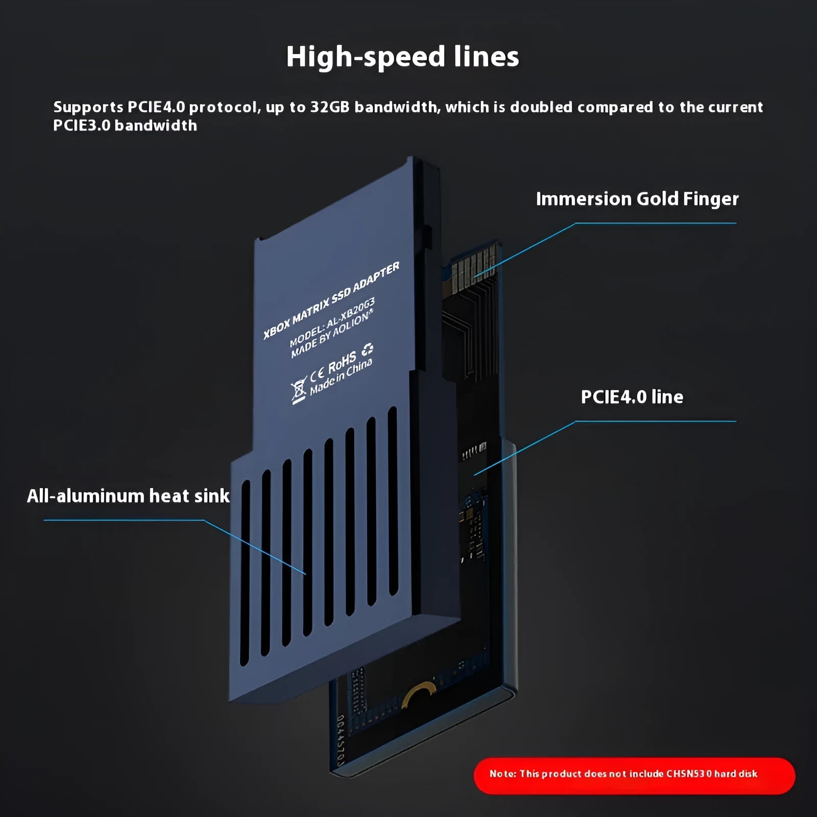 Xbox Series X and S aluminium alloy hard disk switching box with CFexpress to M.2 SSD conversion