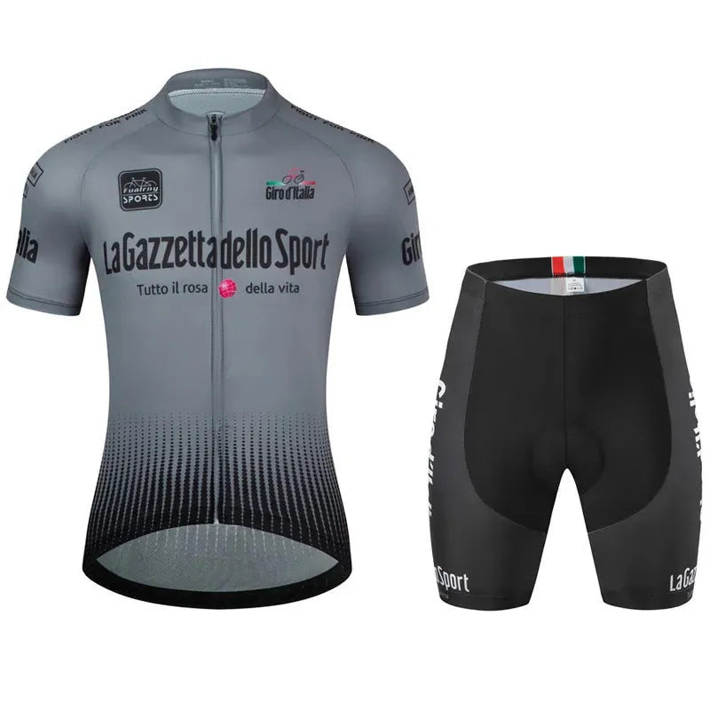 Cycling short sleeve suit in breathable polyester fabric for summer road biking