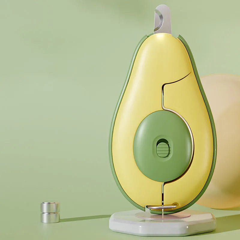Professional LED pet nail clipper for small dogs and cats in green, pink, or white with safety guard.