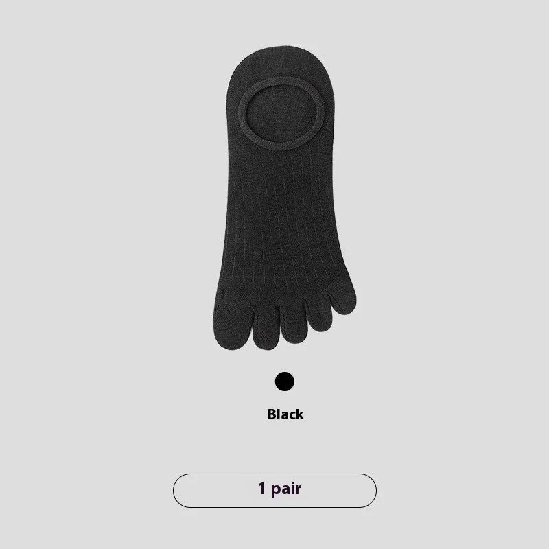 Men's five-finger boneless invisible socks in modal fabric showing antibacterial and moisture-wicking properties