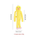 Pink and yellow interactive plush dog toy with rattle sound for large breed chewing and dental care.