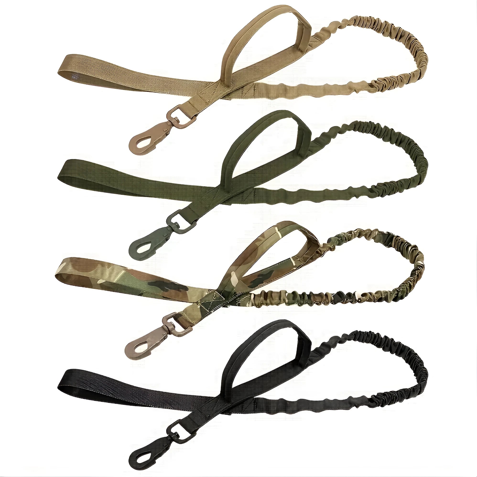 Retractable dog lead for large breeds extended to 5 metres, showing the handle, casing, and reflective stitching.