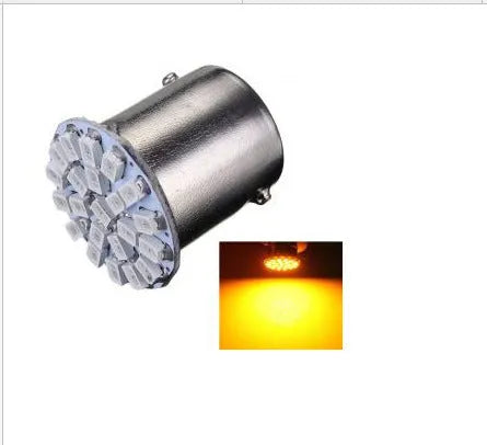 1156 1157 automotive LED bulb with 22 white LEDs for brake and turn signals.