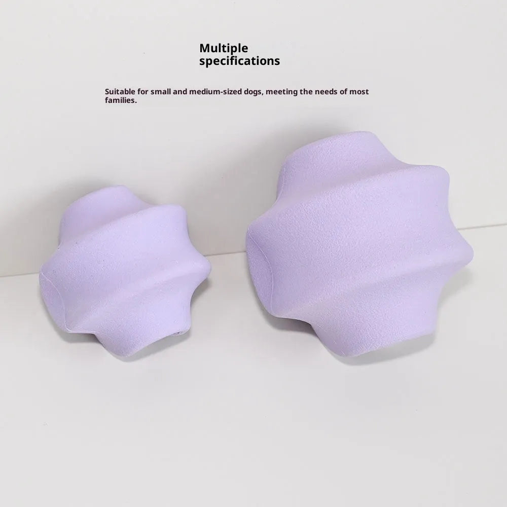 Natural rubber pet food dispensing toy in dark blue colour, small size, for slow feeding
