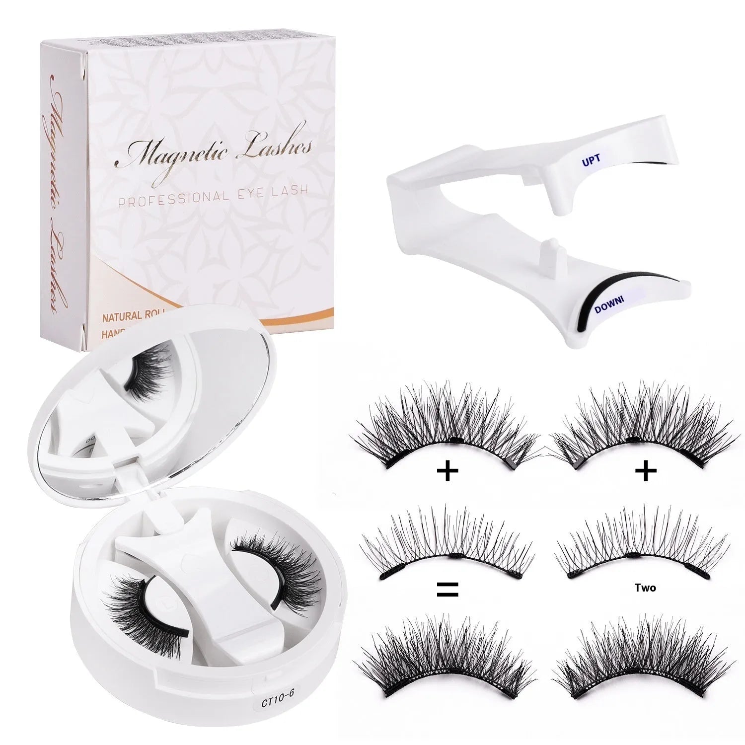 Portable magnetic false eyelashes with integrated soap holder in chemical fibre construction