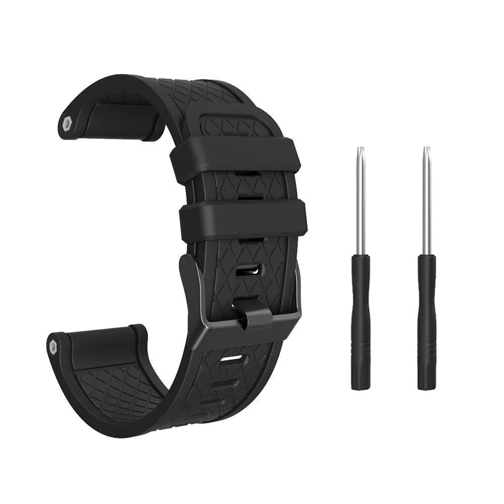Jiaming 26mm stainless steel buckle silicone watch strap in eight colour options