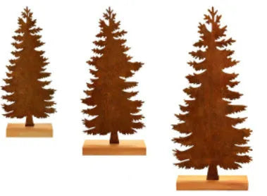Three metal rusty Christmas tree elk decorations with American style iron construction