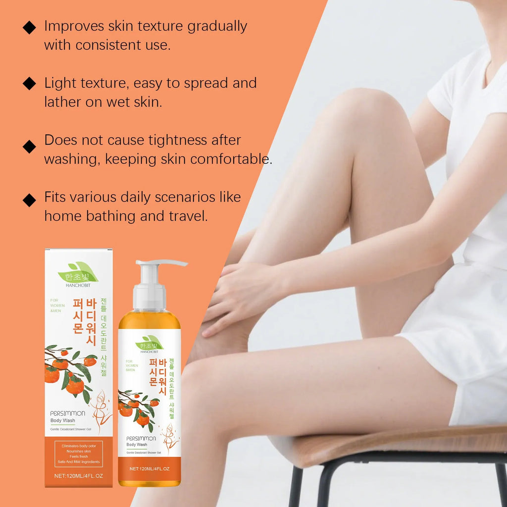 Persimmon nourishing shower gel 120g body wash with aloe vera and vitamin E