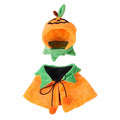 Plush double-sided pumpkin cloak Halloween costume for dog or cat in S, M, L sizes with hat option