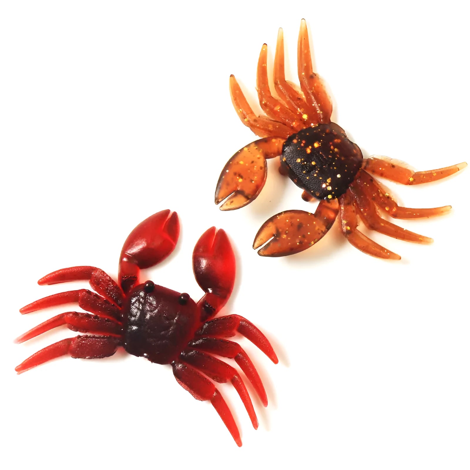 8cm PVC artificial crab fishing lure in brown and red colour options