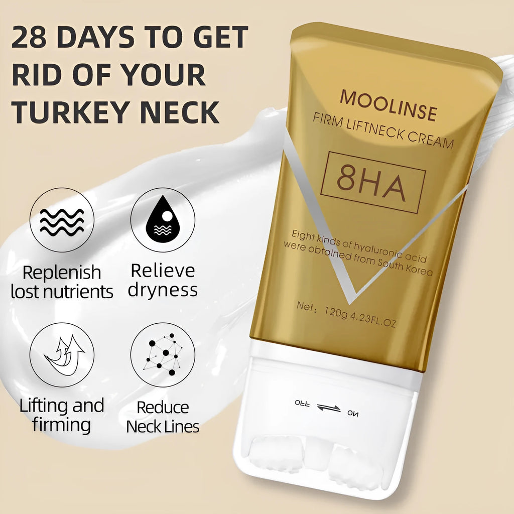 120ml neck firming cream with massage roller applicator for lifting and skin elasticity improvement