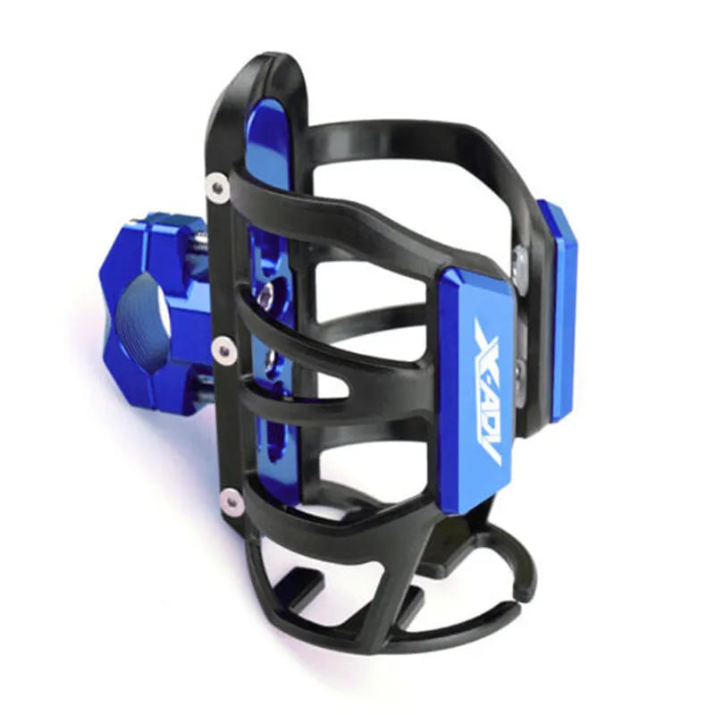 Black water bottle cage mounted on a Honda X-ADV scooter.