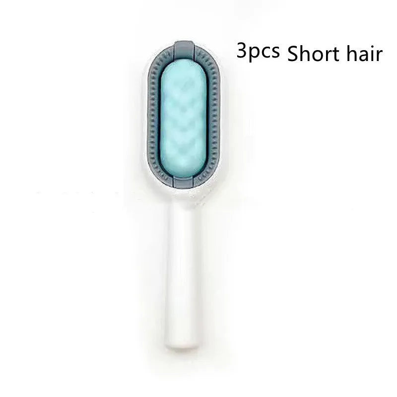 Green plastic pet hair removal comb with disposable adhesive wipes for cats and dogs