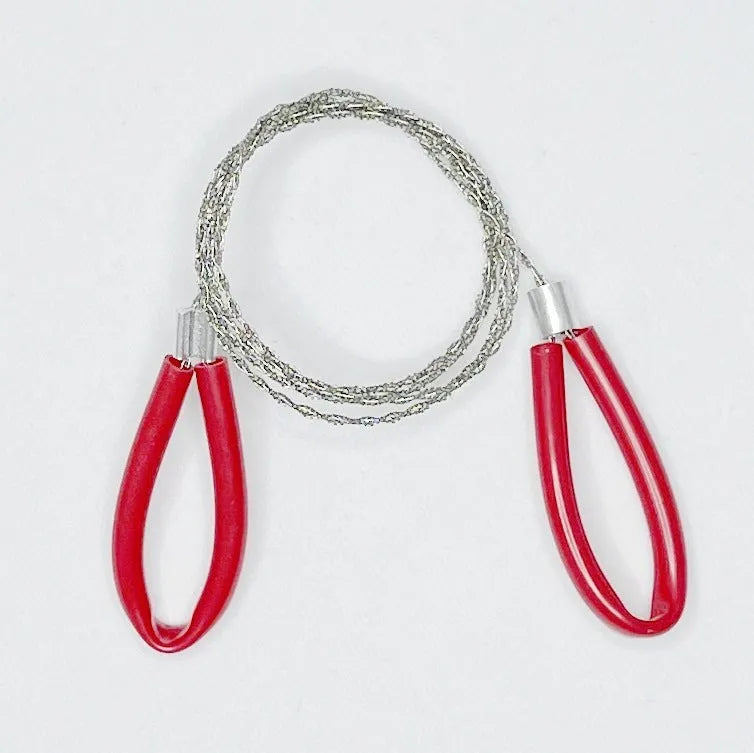German stainless steel survival wire saw in hand leather case with 70cm length