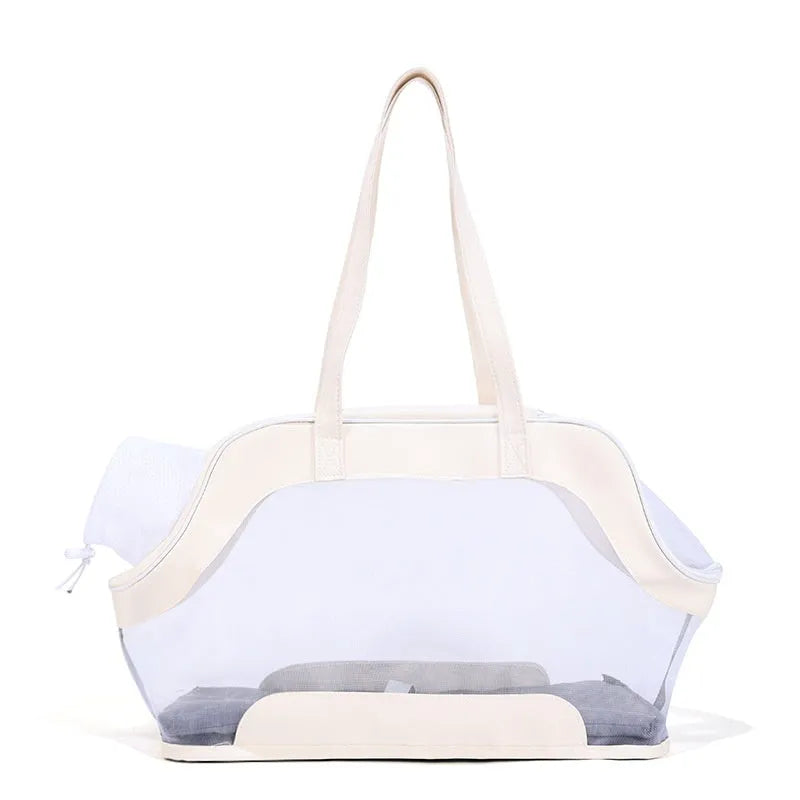 MOORPET medium-hardness leather cat carry bag with 25L capacity in a solid colour