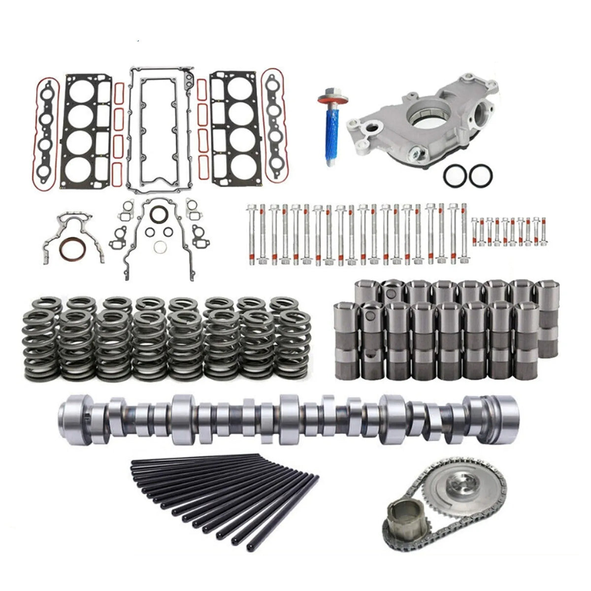 Engine distribution kit 16806-00QNK 21010-00QAA for GM automatic transmission with turbocharged cylinder and accessory numbers.