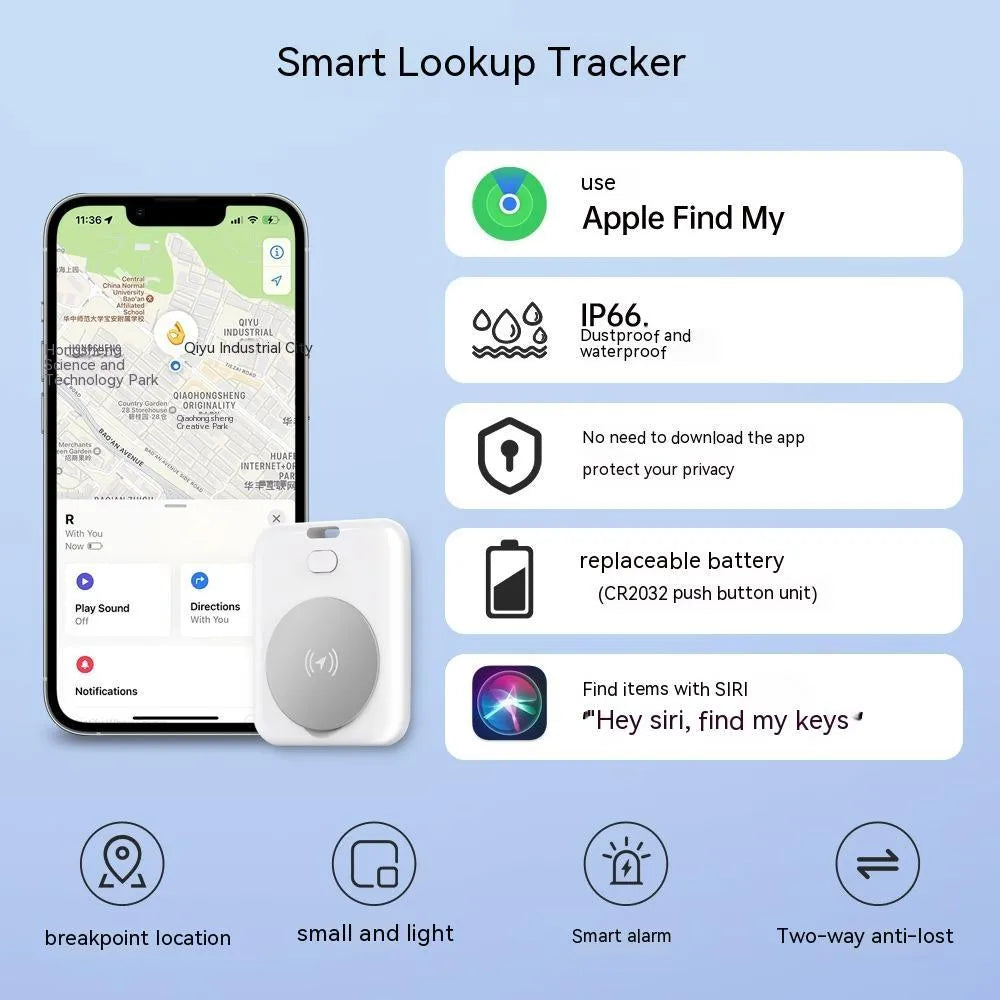 White ABS plastic pet GPS tracking device for cats and dogs with Apple compatibility