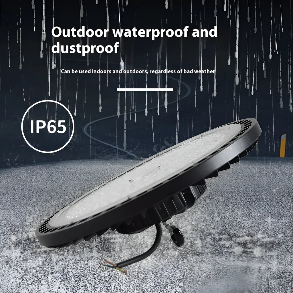 Waterproof UFO-shaped pendant lamp for industrial workshop lighting, 100W-200W, 24000lm, white light
