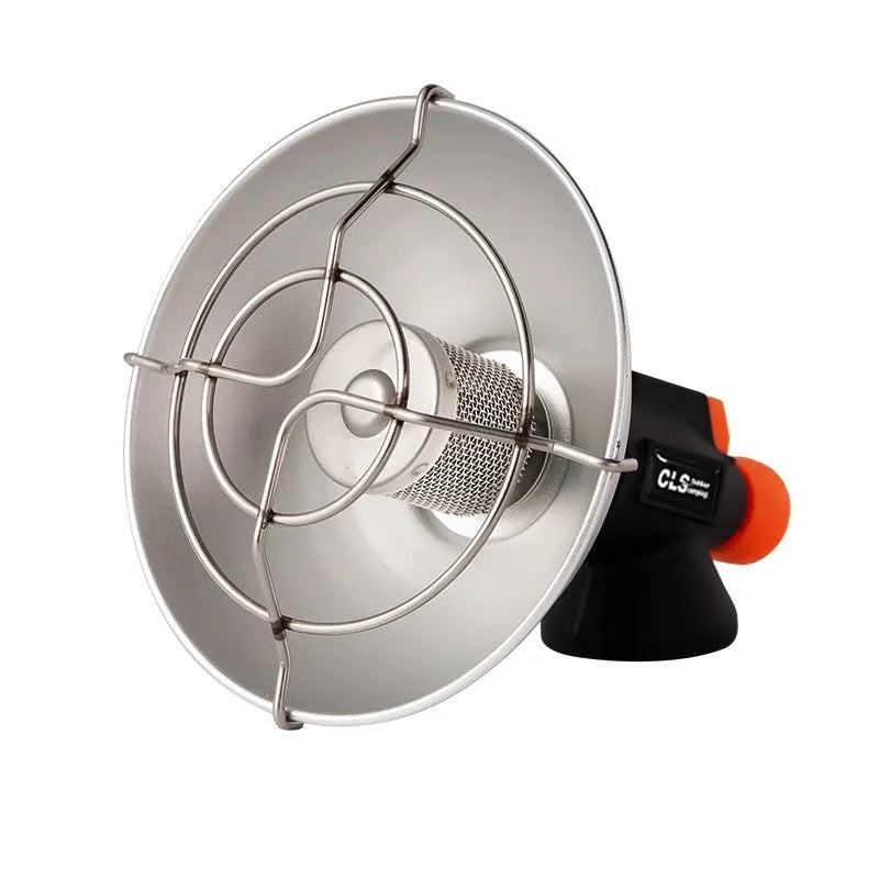 Black and orange portable gas heating stove for outdoor camping