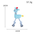 Blue deer shaped plush dog toy with sound feature and corn grain texture
