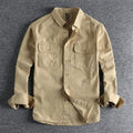 Men's loose fit long sleeve polyester shirt in cardigan style available in four colours