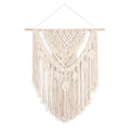 Hand woven beige cotton tapestry 115x100cm for living room wall decor with modern simple style