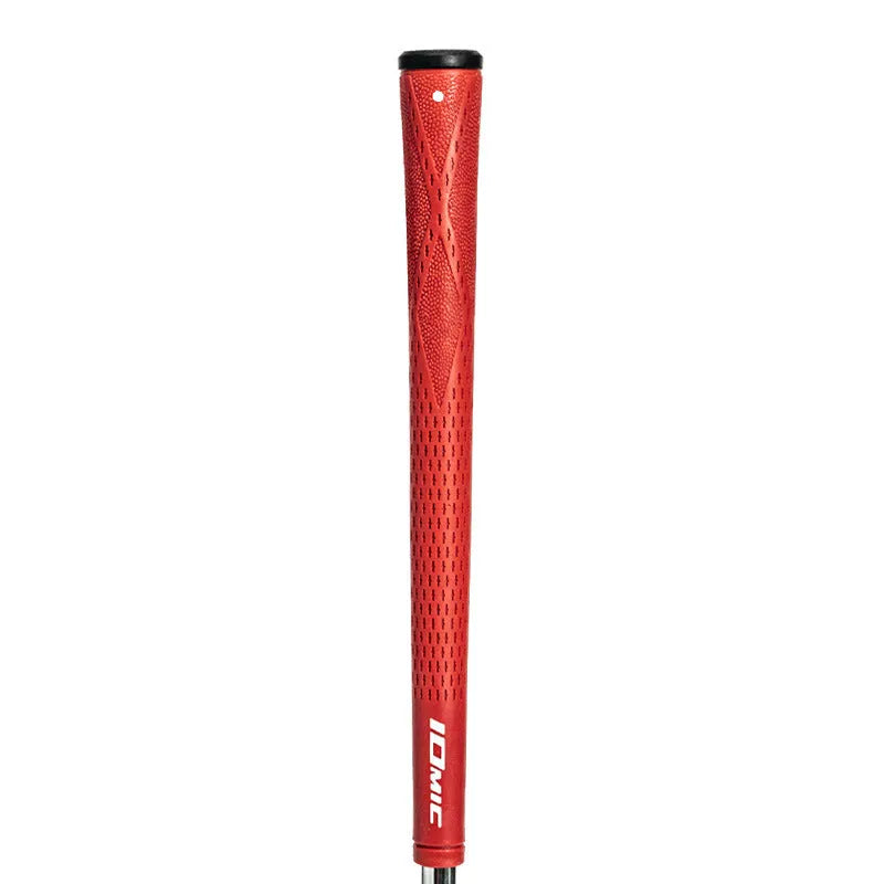 TPE and TPR material golf club grip shown in assorted colours including pink, red, blue, and black with coloured heads.