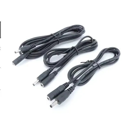 Black copper core male to female DC power cord for audio video equipment