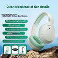 Active noise reduction Bluetooth headset in grey with head-mounted design and over-ear cups