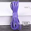 Coils of PU leather cord in multiple colours including black, brown, red, blue, and gold on a white background.