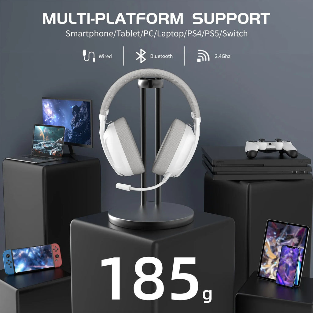 Attack Shark L80PRO wireless triple-mode gaming headset over-ear with microphone white colour