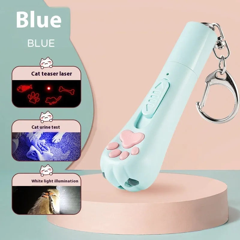 Colourful plastic cat pen light charging toy with self-hi feature for interactive play.