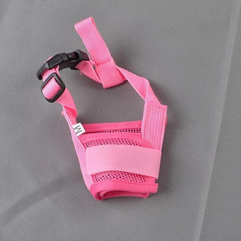 Adjustable plastic dog muzzle for safety and behaviour control in multiple colour options