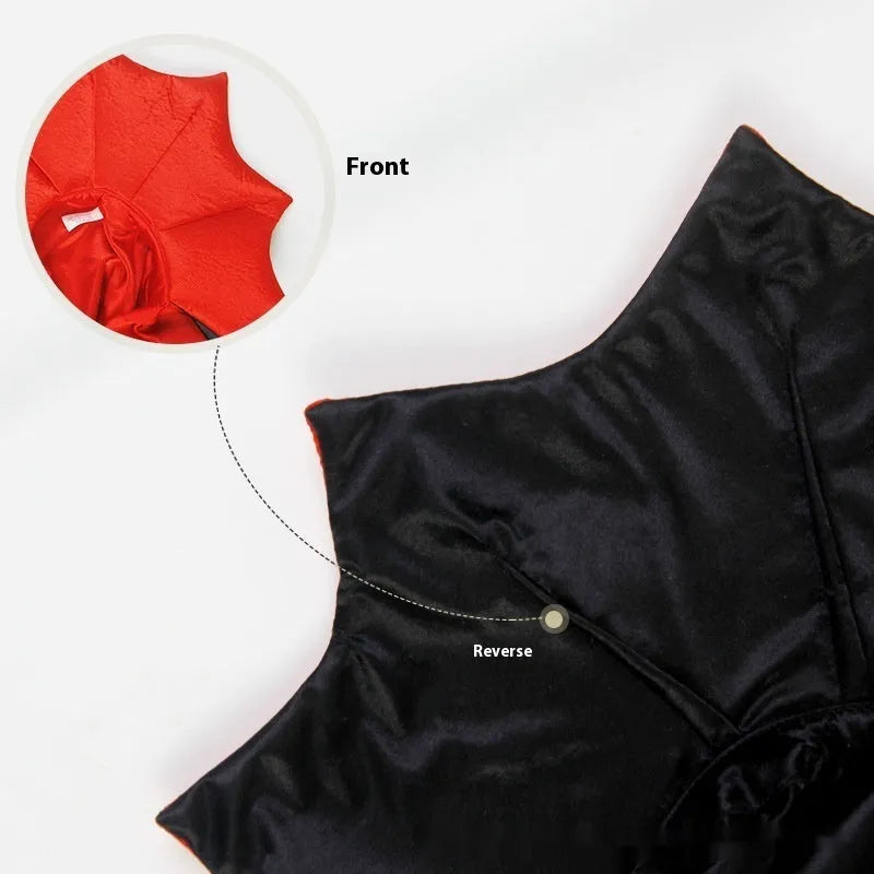 Black and red polyester Halloween costume for cats and dogs with European and American styling