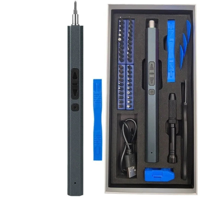 Rechargeable electric screwdriver with chrome vanadium alloy steel handle for computer repair and disassembly