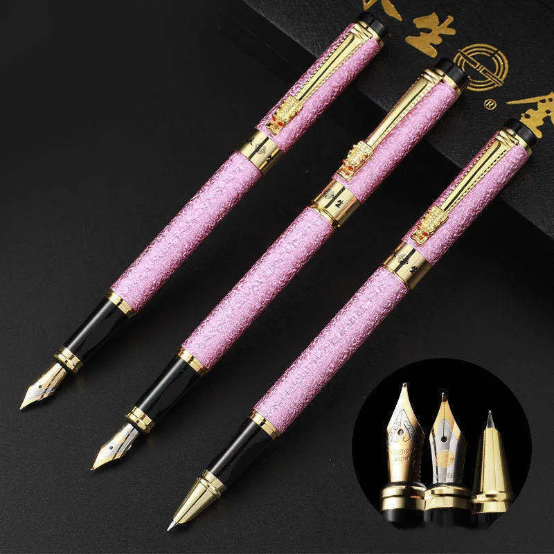 Immortal metal fountain pen with iridium nib in white colour, fine tip 0.5mm