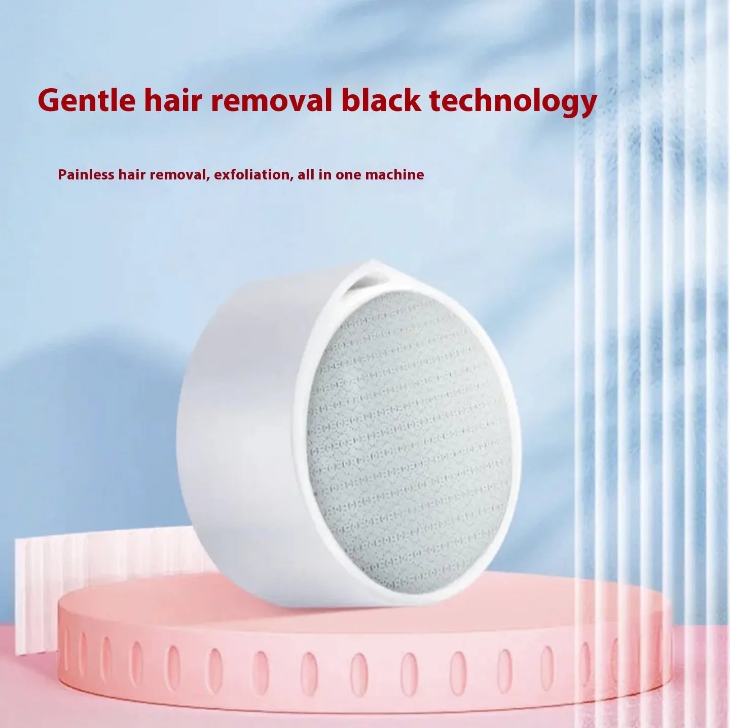 Nano glass epilator and foot grinder 2-in-1 hair removal device in plastic construction