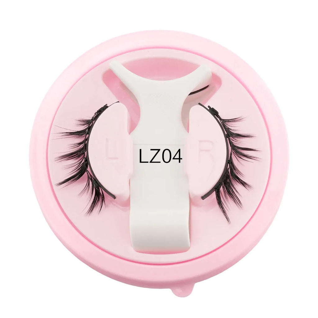 Reusable waterproof false eyelashes with glue-free design in five natural thickness styles