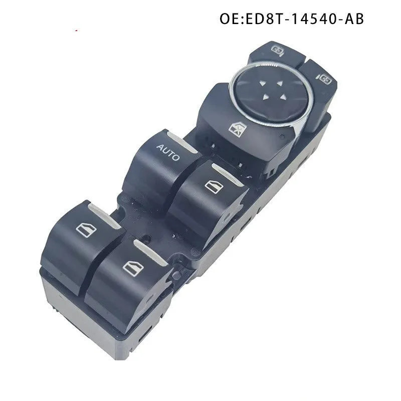 Ford Focus electric window regulator assembly with black ABS housing and 12V motor