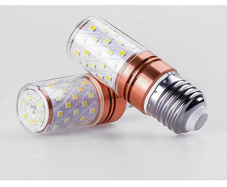 E14 LED corn bulb 12W 60 beads constant current tri-colour dimming white neutral warm light