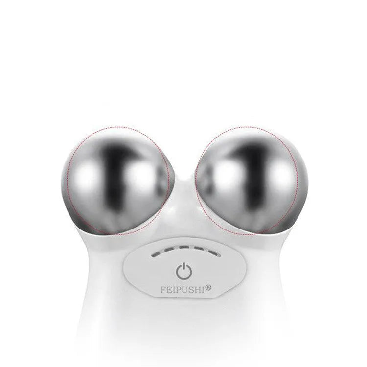 Pink and white microcurrent facial lifting device for skin firming treatments