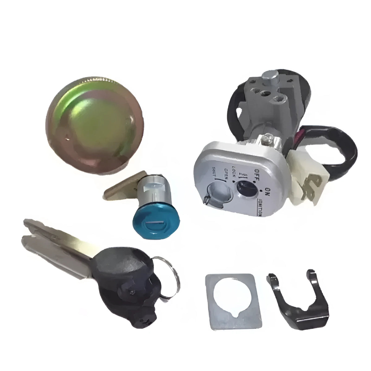 Motorcycle ignition switch with ABS housing, single replacement part for motorbike ignition