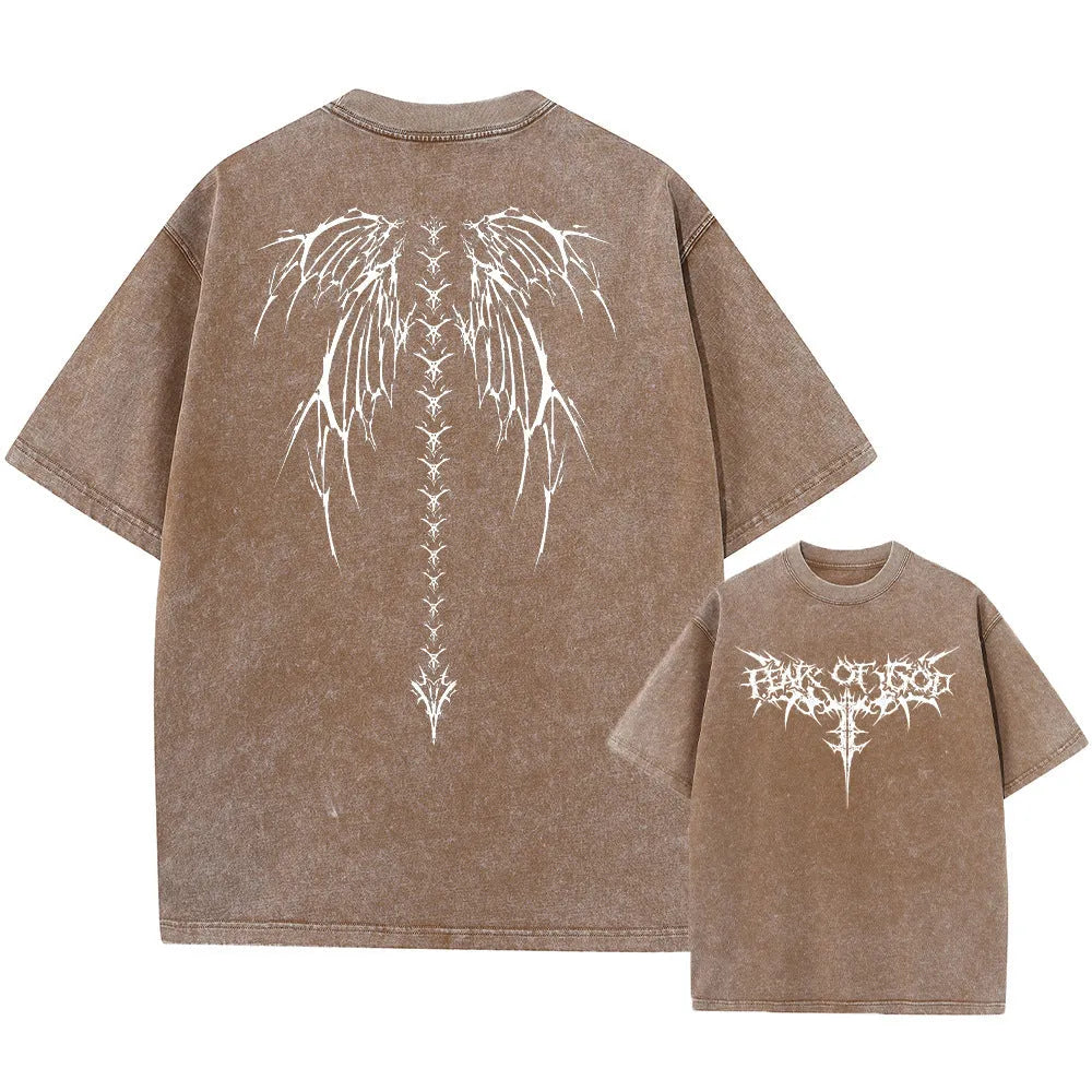 Men's oversized loose fit cotton t-shirt with drop-shoulder short sleeves in a solid colour.