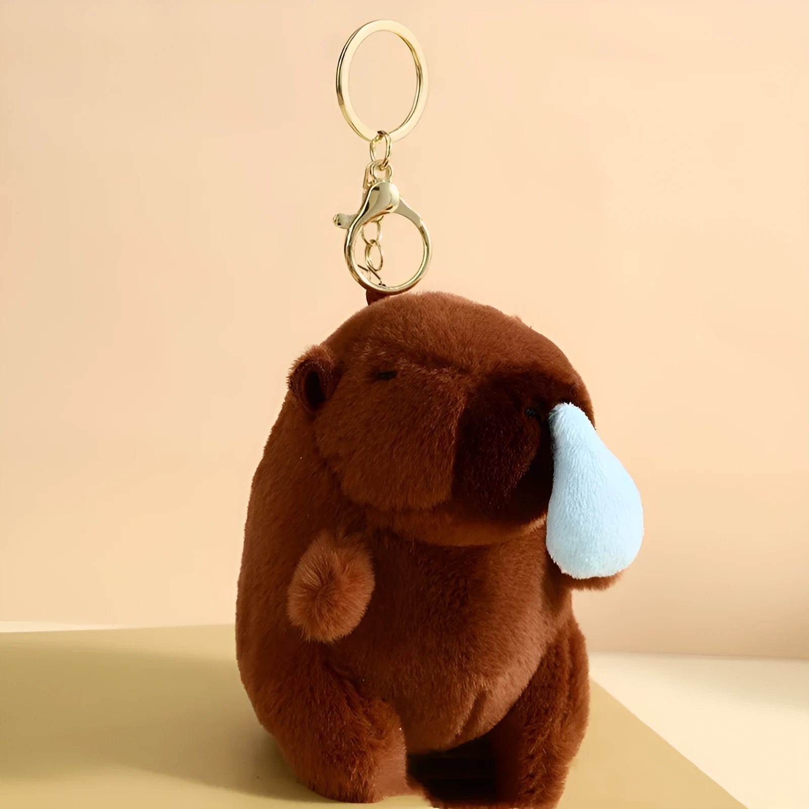 Capybara bear plush pendant keychain doll with Korean style design in A Dai Snot colour, made from plastic and resin